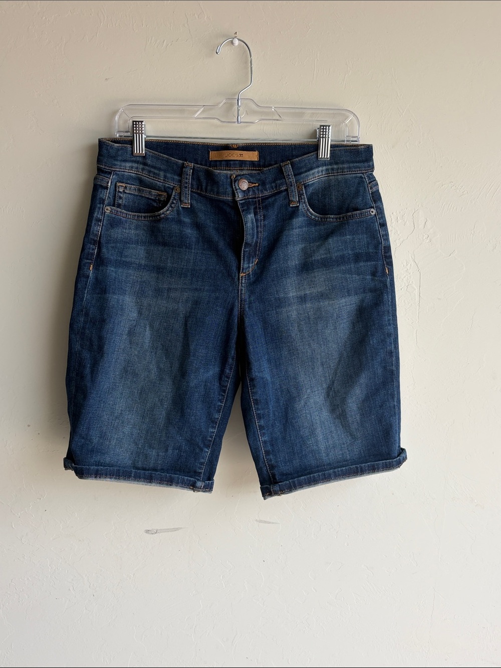 Joe’s Jeans Raelynn Bermuda Shorts Womens 30 Blue Denim Cuffed Stretch